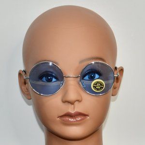 Vintage Style Blue Round Retro Sunglasses